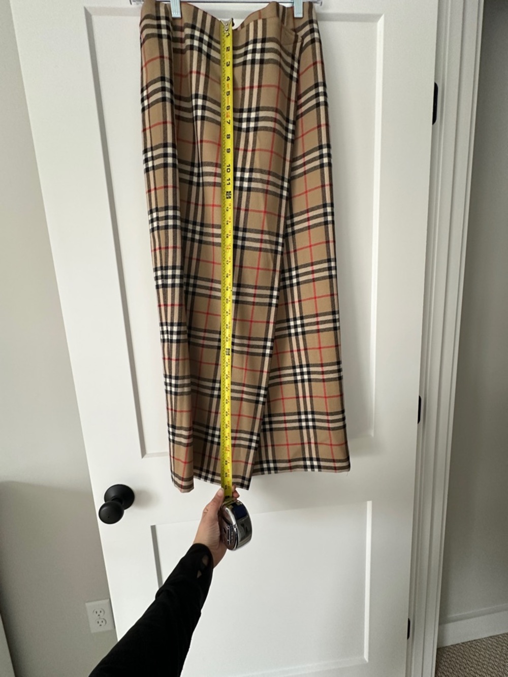 Burberry Tan Plaid Maxi Skirt with Red Accents - Picture 3 of 4